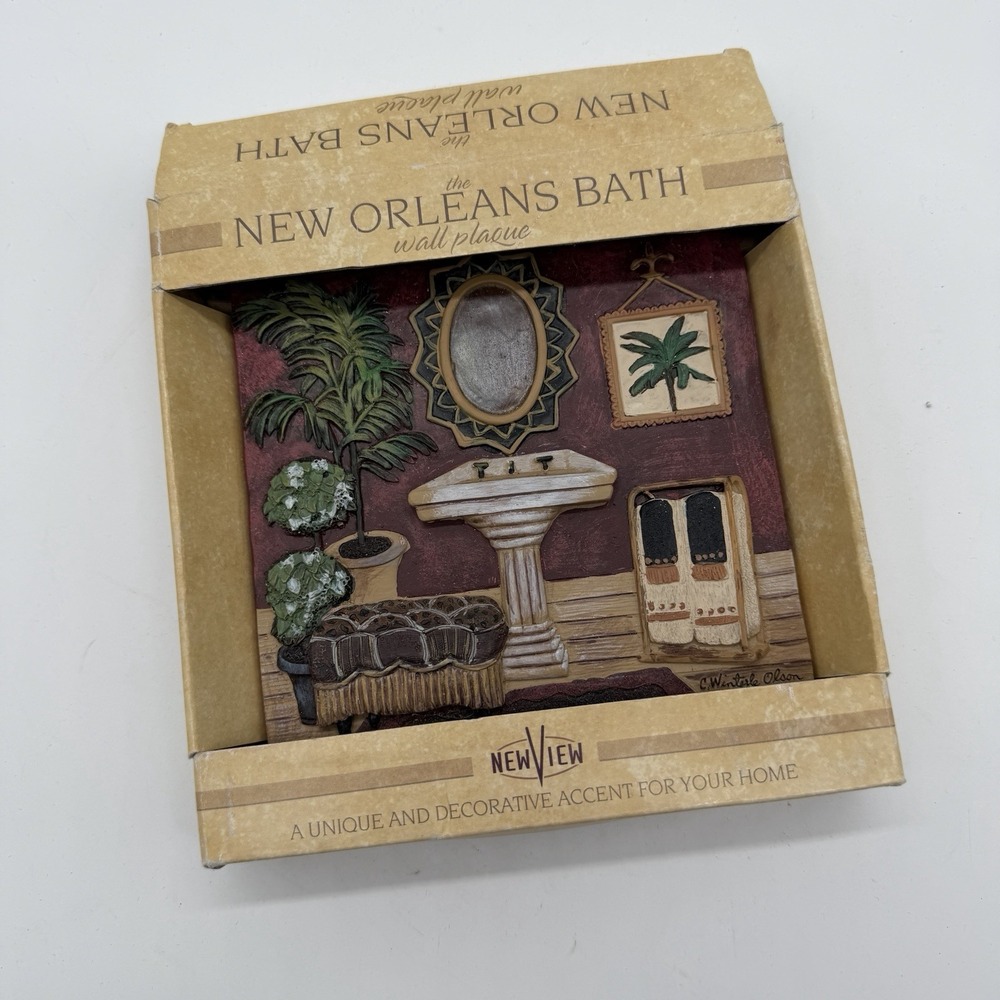 NewView The New Orleans Bath Wall Plaque C Wintzle Olson Decor w/ Box VTG